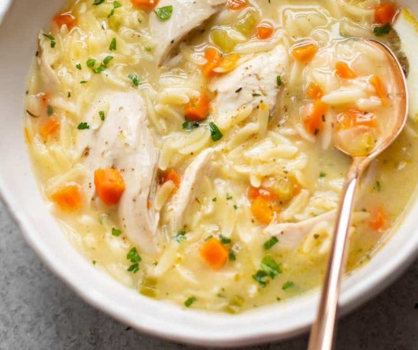 Zesty Chicken Orzo Soup Recipe