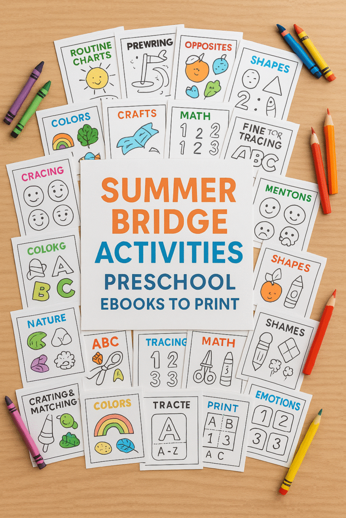 Summer Bridge Activities – Preschool Ebooks to Print