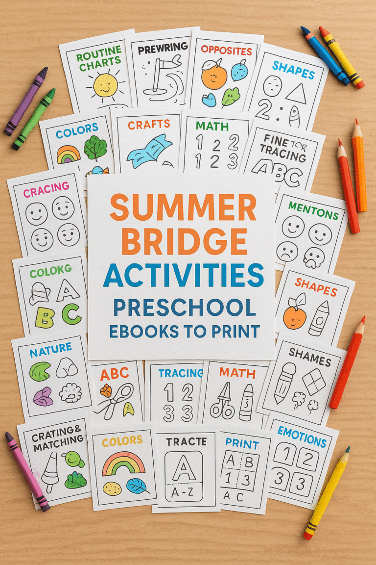 Summer Bridge Activities – Preschool Ebooks to Print