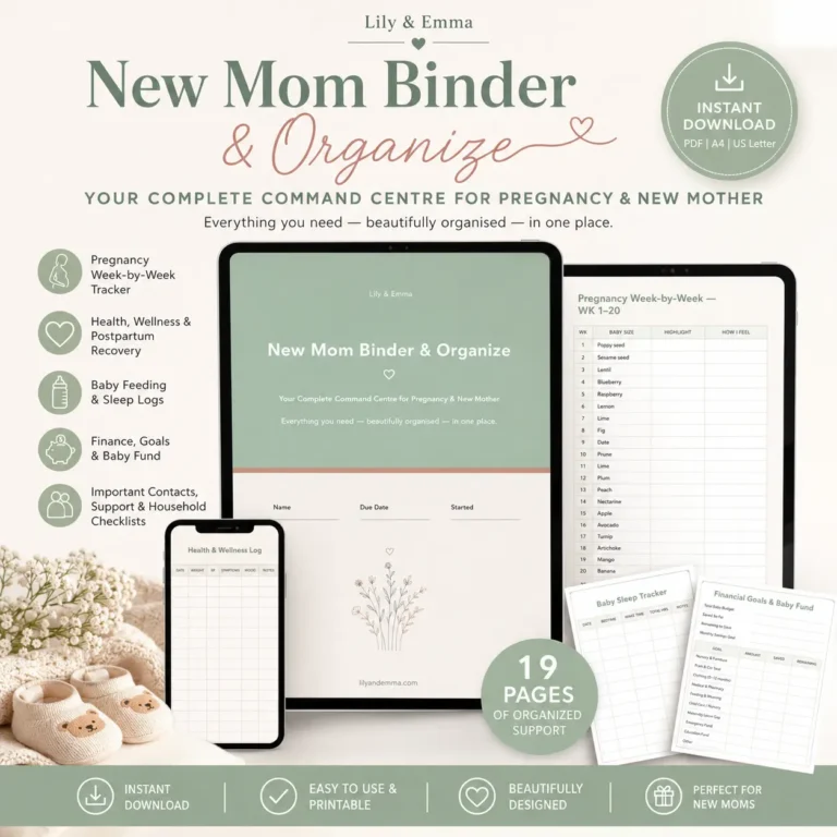 2026 Digital Pregnancy Planner, New Mom Binder